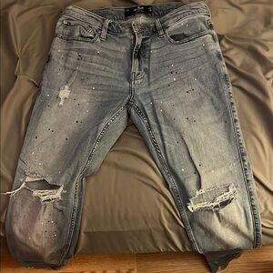 Hollister Gray Skinny Jeans Distressed Style